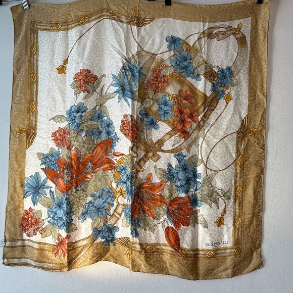 Floral Italian Silk Scarf - Picture 3 of 7